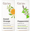 Gya Labs Sweet Orange Essential Oil For Diffuser & Peppermint Oil For Diffuser Set - Aromatherapy Grade Essential Oils Set - 2X0.34 Fl Oz - Gya Labs