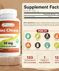 Best Naturals Zinc 30Mg Supplements (As Zinc Citrate) Zinc Vitamins For Adults Immune Support 120 Tablets (120 Count (Pack Of 2))