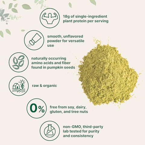 Micro Ingredients Organic Pumpkin Seed Protein Powder 2Lb Raw Plant-Based Protein Single-Ingredient Powder Smooth Texture & Versatile Use Non-Gmo Soy Free