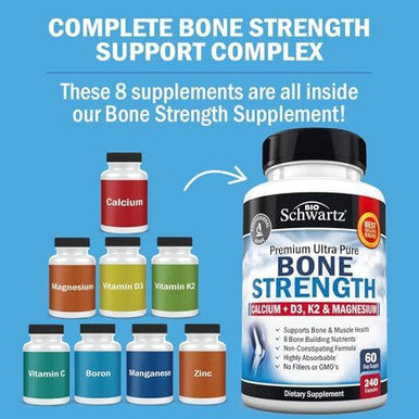 Bioschwartz Bone Strength Mineral Supplement With Calcium And Magnesium (2 Month Supply) Plus Daily Multivitamin For Women 50 & Over (1 Month Supply)