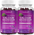 Mulittea Calcium Magnesium Zinc Gummies With High Absorption Magnesium Glycinate 200Mg Potassium Plant Calcium Supplement W/ D3 & Sea Moss For Bone Muscles Calm Mood & Sleep Support Kids & Adults (3 Pack)