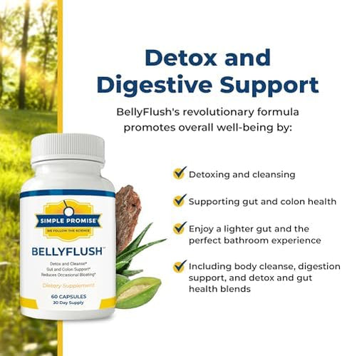 Simple Promise Digestive Wellness Duo Supports Gut Health & Regularity Bellyflush & Consti-Slim For Digestive Comfort And Enzyme Support 30 Days Supply