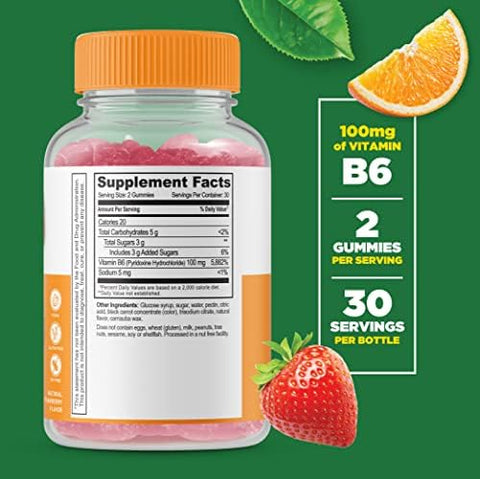 Lifeable Zinc 50Mg + Vitamin B6 Gummies Bundle Great Tasting Vitamin Supplement Gluten Gmo Chewable Gummy