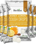 Herbion Naturals Cough Drops With Honey Lemon Flavor Dietary Supplement Soothes Cough For Adults And Children Over 6 Yearspack Of 5 (125 Lozenges)