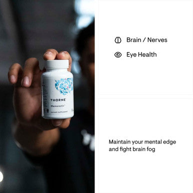 Thorne Memoractiv - Nootropic Brain Supplement For Focus, Creativity, And Concentration - Ashwagandha, Ginkgo, Lutemax, Bacopa, Pterostilbene - Gluten-Free, Dairy-- 60 Capsules - 30 Servings