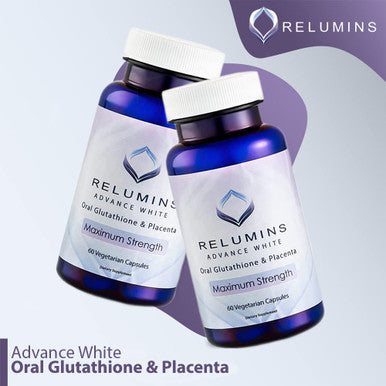 Relumins Advance White Glutathione - Reduced Glutathione Supplement, Supports Antioxidant Health & Glucose Metabolism and 6x Gluta Support - 60 Vegetarian Capsules
