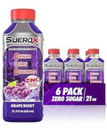 SueroX Sugar Free Electrolyte Drink, Grape Boost, 21.3 Fl Oz, 6 Pack | Sports Drink with 8 Ions, Zero Sugar, Zero Calories, Hydration & Recovery
