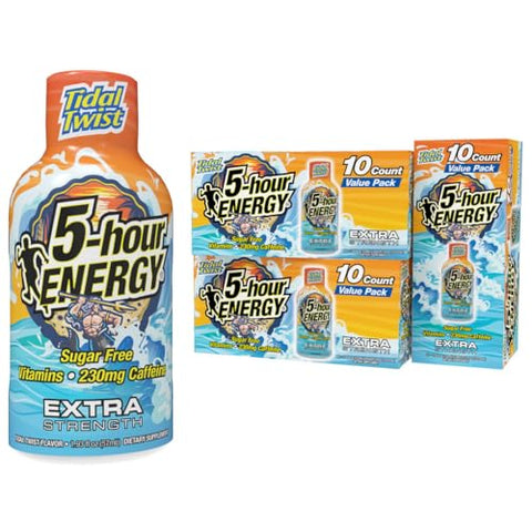 5Hour Energy Extra Strength Energy Shot Watermelon Flavor 1.93 Oz. 30 Count Zero Calories & Sugar 230 Mg Caffeinated Energy Shot Amino Acids & B Vitamins Dietary Supplements