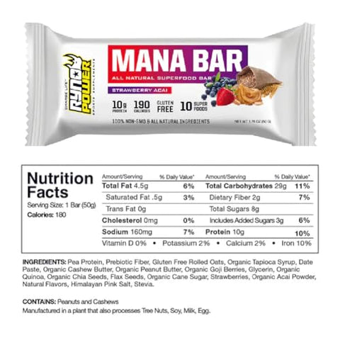 Ryno Power Mana Protein Bar Caddy (12 Servings) 'Strawberry Acai'