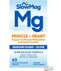 Slow-Mag Slowmag Mg Muscle Heart Supports Muscle Relaxation And Heart Health. Magnesium Chloride Calcium Slow-Release Tablets Easy To Absorb And Gentle On The Stomach. 60 Count (Pack Of 2)
