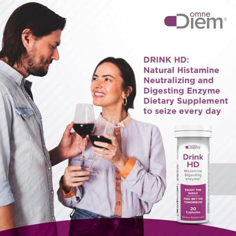 Omne Diem Drinkhd 20 Count 3 Pack - Diamine Oxidase - Dao Enzyme In A Convienant Carry Package.