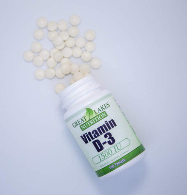 Great Lakes Nutrition Vitamin D3 Vegan Vitamin D Supplement for Men & Women 1500IU 100 Tablets