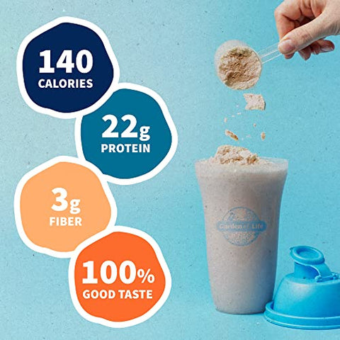 Garden Of Life Organic Vegan Protein Powder Plant Based & Bcaas Organic Protein Powder With Probiotics & Enzymes Non-Gmo Gluten-Free Lactose Free Vanilla Chai 1.2 Lb