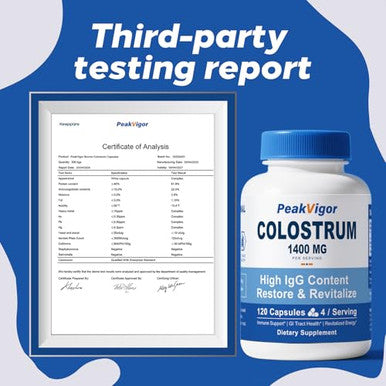 Peakvigor Organic Bovine Colostrum CapsulesImmune Support En1332Ss