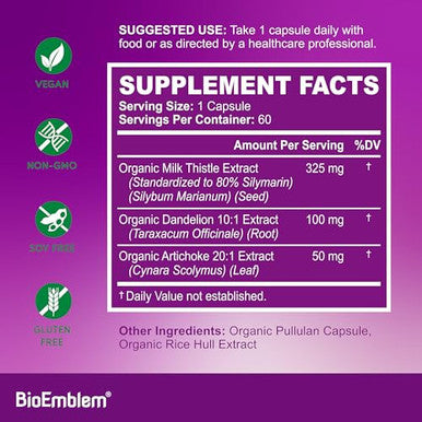 Bioemblem Usda Organic Liver Cleanse 60 Capsules