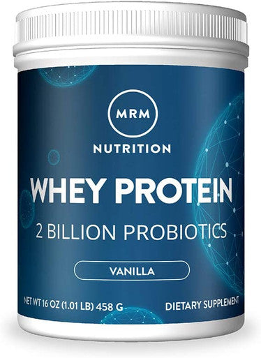 MRM Nutrition Whey Protein | Vanilla Flavored |18g Protein | with 2 Billion probiotics + Digestive enzymes + BCAAs | High Absorption + Digestion | Hormone + antibiotic | 17 Servings