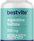 Bestvite Agmatine Sulfate 500mg (240 Vegetarian Capsules) - No Stearates - Vegan - Non GMO - Gluten
