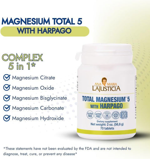 Ana MaraA Lajusticia Total Magnesium 5 With Harpago 70 Tablets By Ana Maria Lajusticia Gluten And Vegan Friendly (2)