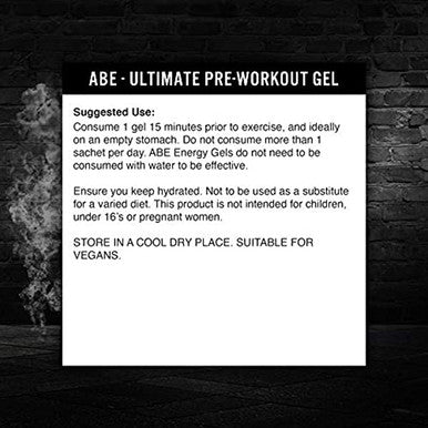 Applied Nutrition ABE Pre Workout Energy Gel Increases Physical Performance with Citrulline Creatine Beta Alanine Caffeine Vitamin B Complex All Black Everything Box 20 x 60g (ICY Blue Raz)