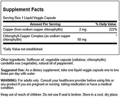 Swanson Chlorophyll - Green Foods Formula Supporting The Body's Natural Cleansing & Deodorizing Process - Promotes Gut Health Support - (90 Liquid Veggie Capsules 50mg Each)