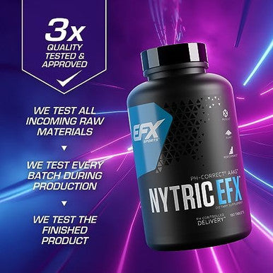 Efx Sports Nytric Efxph Correct Aakg Arginine & Citrulline Pre Workout Pillslonger Lasting Muscle Pumps60 Servings 180 Quickrelease Tablets
