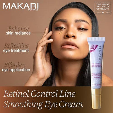 Makari Retinol Eye Cream - Collagen Boosting Formula For Fine Lines & Wrinkles Rice Water, Soybean Seed Oil, Vitamin E Reduce Puffiness, Firm Skin