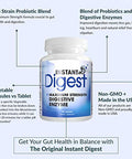 Instant Digest Maximum Strength Digestive Enzymes 60 Capsules