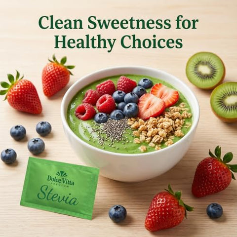 Dolce Vitta Organic Stevia Packets 400 Count Zero Calorie Natural Sweetener USDA Organic NonGMO Kosher Keto Friendly Vegan GlutenFree