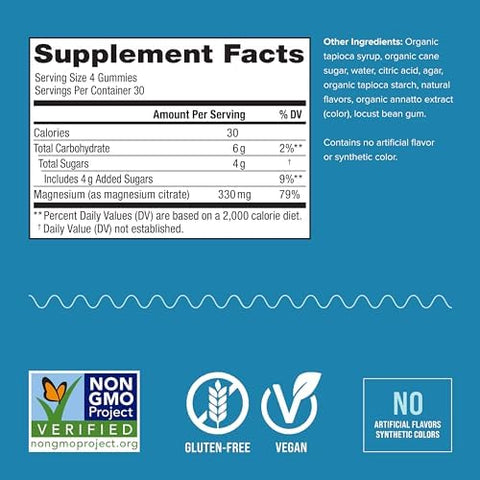 Natural Vitality Calm Magnesium Supplement AntiStress Gummies Vegan GlutenFree Orange Flavor 120 Gummies