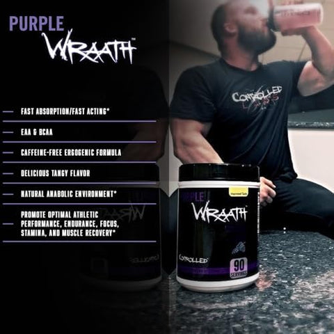 Controlled Labs Bundle: Green Magnitude Creatine Sour Apple (30 Servings) + Purple Wraath Aminos Grape (90 Servings) For Strength & Recovery