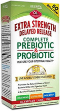 Olympian Labs Extra Strength Complete Prebiotic And Probiotic Supplement 50 Billion Live Shelf Stable Cultures 30 Vegetarian Capsules