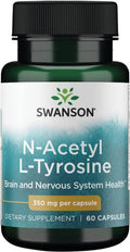 Swanson Amino Acid N-Acetyl L-Tyrosine 350 Milligrams 60 Capsules