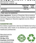Brieofood Bromelain 1000Mg Per Serving 240 Tablets - Proteolytic Digestive Enzyme - Supports Healthy Digestion, Joint Health, Nutrient Absorption