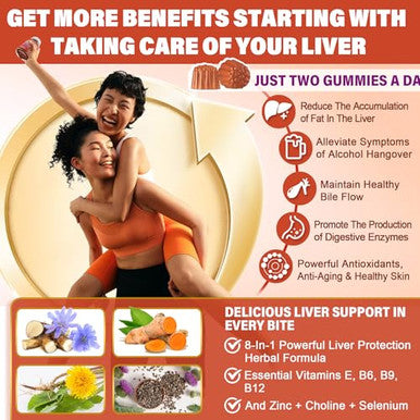 Lilicare Milk Thistle Liver Detox Gummies 18 In 1 Liver Cleanse Detox & Pack Of 2
