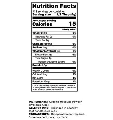 Terrasoul Superfoods Organic Mesquite Powder 16 Oz Baking Ingredient Nutrient-Packed Smoothie Booster BBQ Marinade Enhancer Coffee Flavor Enhancer