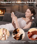 Lideeya 4D Wireless Neck And Shoulder Massager Bionic Hands Deep Tissue Shiatsu Neck Massager With 3 Relaxation Modes Portable Electric Kneading Massager For Home Office Holiday