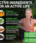 Pius Nature Turmeric Moringa Organic Turmeric Curcumin Supplements And Organic Moringa Powder 120 Veggie Capsules Supplement For Women And Men