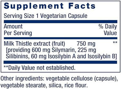 Life Extension Milk Thistle, Silymarin, Silibinins, Isosilybin A & B, Delivers Full-Spectrum Milk Thistle Benefits For Liver Health, Non-Gmo, Gluten-Free, Vegetarian, 60 Capsules