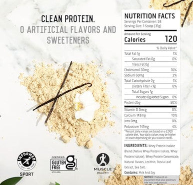 Ascent 100% Whey Protein Powder, Vanilla Bean 4 Lb & Hydration + Energy Electrolytes, Orange Mango 40 Servings