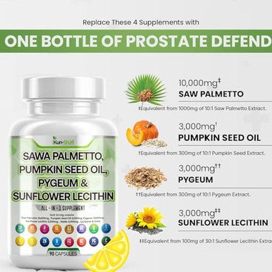 Saw Palmetto 10000Mg Pumpkin Seed Oil 3000Mg Pygeum 3000Mg Sunflower Lecithin 3000Mg Stinging Nettle Cranberry - Prostate Supplements For Men With Lycopene - 90 Caps