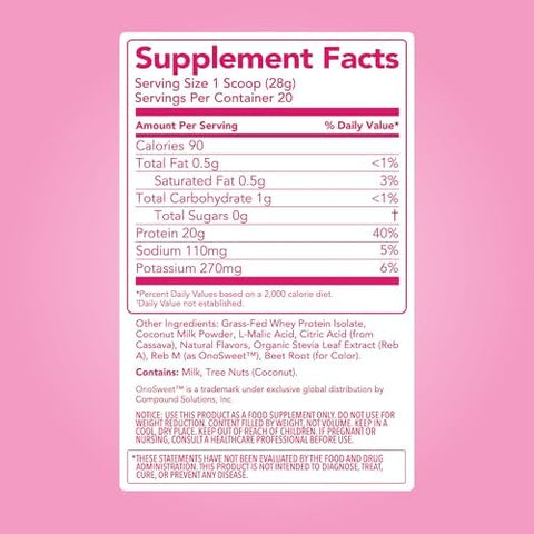 Clean Simple Eats Clear Protein Drinks 20G Grass Fed Whey Protein Isolate Ultra Filtered Light & Refreshing Beverage Low Lactose No Artificial Ingredients Pink Burst Flavor 20 Servings