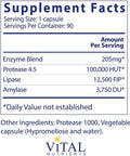 Vital Nutrients Vegan Pancreatic Enzymes