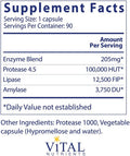 Vital Nutrients Vegan Pancreatic Enzymes