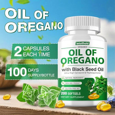 Letollhold Oil Of Oregano With Black Seed Oil Oregano Oil Oapsules 400 Softgel