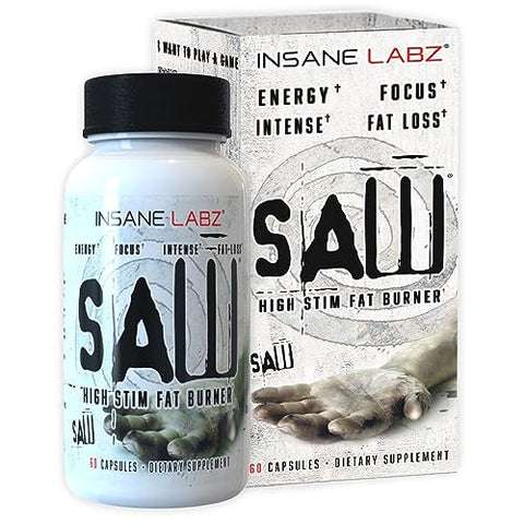 Insane Labz Saw High Potency Fat Burner Thermogenic Weight Loss Supplement And Appetite Suppressant With L-Tyrosine Yerba Mate Gaba And Alpha Yohimbine 60 Srvgs