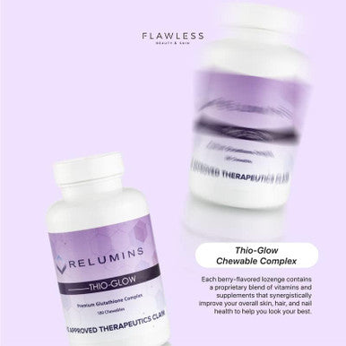 Relumins Labs Thio-Glow Chewable Sublingual Glutathione Complex with Biotin, VIT C & E, Plus Grapeseed Polyphemols-330mg Gluta Per Serving Highest Bioavailability 4X More Effective Than Liposomal