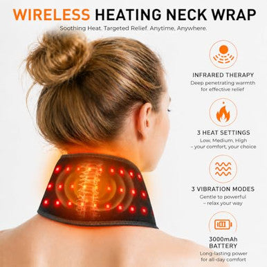 Dus Red Light Therapy For Neck Portable 660Nm & 850Nm Infrared Light Device For Muscle Relaxation Skin Firming Pain Relief & Improved Circulation Rechargeable With Timer