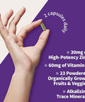 Garden Of Life Zinc Supplements 30Mg High Potency Raw Zinc And Vitamin C Multimineral Supplement, Vitamin Code Vitamins Trace Minerals & Probiotics For Skin Health & Immune Support, 60 Vegan Capsules