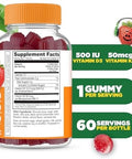 Lifeable Kids Vitamin D3 K2 Gummies 500iu D3 and K2 100mcg Great Tasting D3 and K2 Supplements for Bone Health and Immunity VIT D3 K2 for Kids 60 Gummies