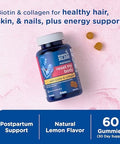 Mommys Bliss Postnatal Support Reset My Body Gummies with Biotin and Collagen Supports Postpartum Energy Healing and Joint Health + Hair Skin and Nails Health Gluten 60 Gummies (30 Servings)